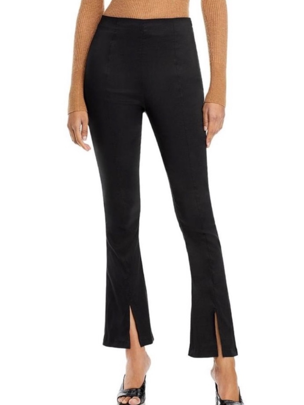 NWT HOSBJERG Elora Black Slit Ankle Pants High Rise Size Medium (US 6)